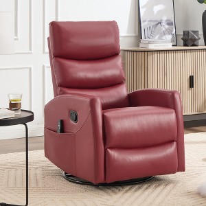 Heat Massage Manual Recliner Chair with Rocker and Swivel in Fabric for Living Room - 1 of 4