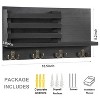 LunaLulinlk Key Holder for Wall Decorative with 5 Key Hooks ,Wooden Mail Rack Organizer with Shelf Black - 2 of 4