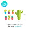 TrueZoo Cactus Wine Glass Charms and Drink Markers with Bottle Stopper - Wine Accessories - Multi Color Set of 7 - 3 of 4