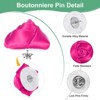 Unique Bargains Handmade Men Suits Formal Boutonnieres Wedding Corsage Lapel Pin Flower Brooch Butterfly Buckle 16 Pcs Dark Pink - 2 of 4