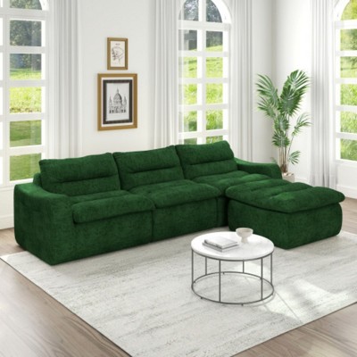 Right sofa seat, L-shaped modular combined sofa, compressed combined sofa, modern lazy style comfortable beanbag sofa-Beige