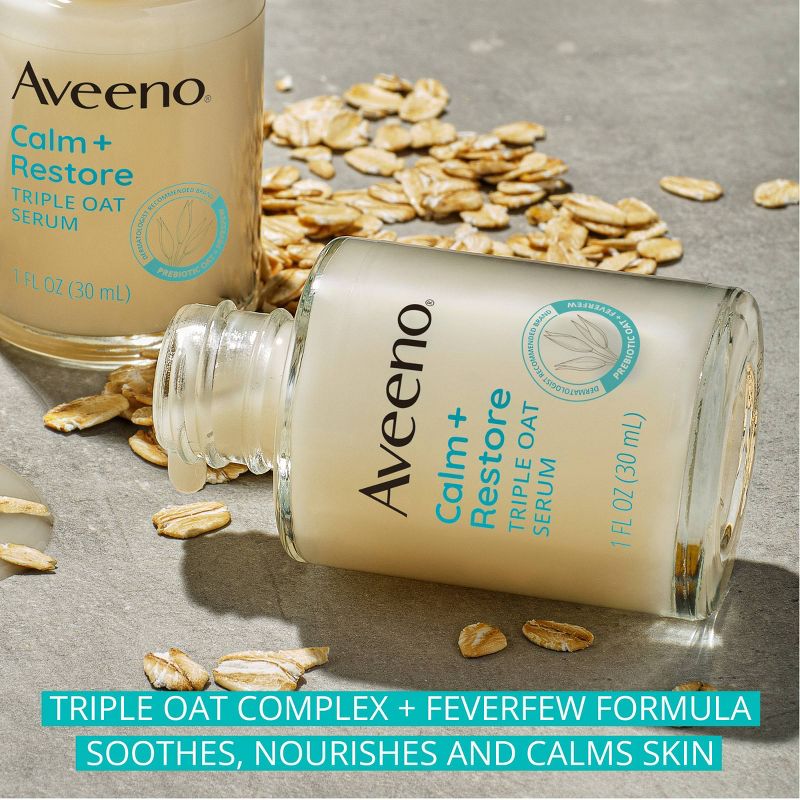 Aveeno Calm + Restore Triple Oat Hydrating Face Serum for Sensitive Skin - Fragrance Free - 1 fl oz, 5 of 15