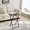 AZL1 Life Concept Folding Table 2 Piece Portable Sofa Table Industrial Rustic Wood Table for Space Saving Easy to Fold, Black, 32.68"*21.65"*3.35" - 4 of 4