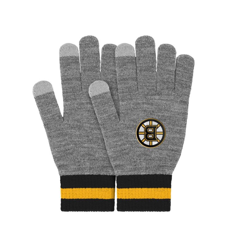 NHL Boston Bruins Gray Big Logo Glove, 3 of 5