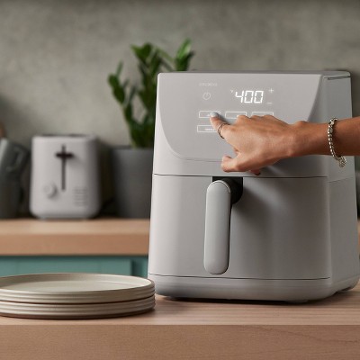 Gray 6-Quart Electric Air Fryer with TurboCrisp Technology