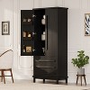 Freestanding Storage Cabinet Kitchen Pantry Cabinet Cupboard with Full-extension Drawers, Soft-close Doors, Adjustable Shelf, Door Racks - ModernLuxe - 3 of 4