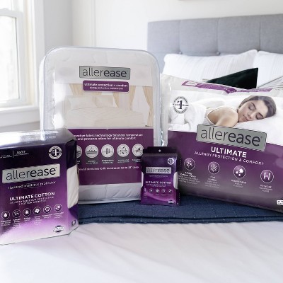 King AllerEase Ultimate Protection and Comfort Temperature Balancing Pillow Protector Prevent Collection of Dust Mites and Other Allergens Zippered Pillow Protector Allergist Recommended