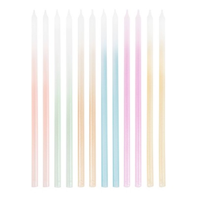 12ct Tall Cake Candles Ombre/Pink