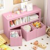 Costway Storage Cabinet 3 Drawer Chest w/Wheels Large Storage Cube Shelf - 4 of 4