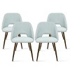 Upholstered Dining Room Chairs Set of 4, Modern Kitchen Chairs with Curved Back, Walnut Finish Metal Legs - Panipeachy - 2 of 4