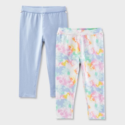 Girls' Adaptive 2pk Capri Tie-Dye Leggings - Cat & Jack™ Blue