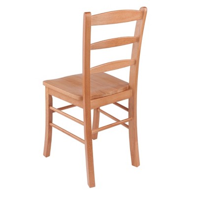 Mid-Century Modern Light Oak Ladderback Side Chair Set