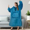 PAVILIA Faux Shearling Wearable Blanket Hoodie, Cozy Oversized Hooded Sweatshirt Adults, Warm Fleece Big Pocket - 3 of 4
