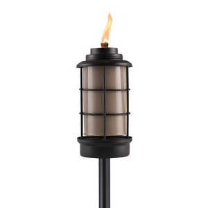 TIKI 64.25" Lantern Metal Outdoor Torch Black - 1 of 4