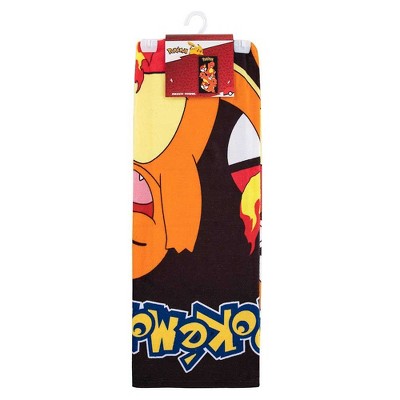 Pokemon Charmander Black and Red Kids Beach Towel 30x60 Inches