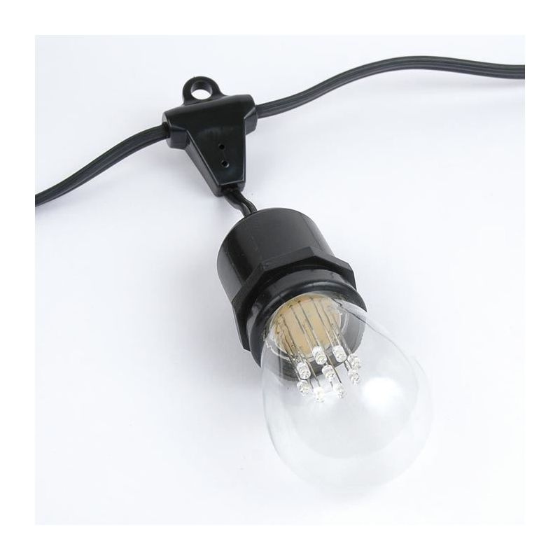 Novelty Lights Edison Outdoor String Lights with 15 Suspended Sockets Black Wire 48 Feet, 3 of 6
