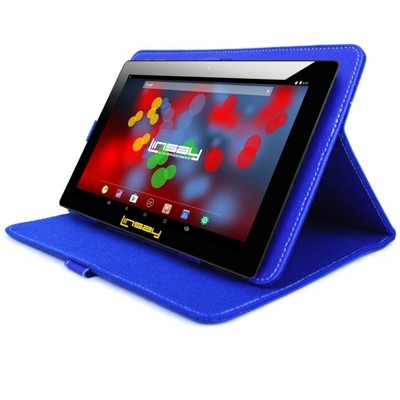 LINSAY 10.1" Tablet IPS OCTA CORE 128GB STORAGE New Android 14 with Leather Case