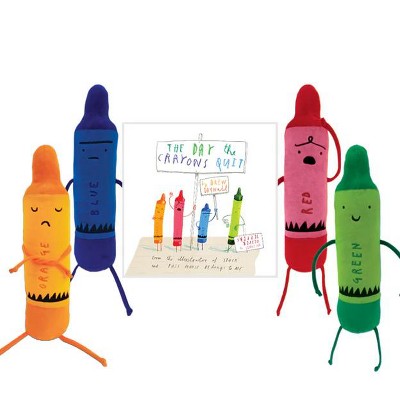 MerryMakers The Day The Crayons Quit  1 Each 4 Colors 12" Plush And Hardcover Book Set