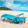 VisioGear Outdoor Portable Chairs, Folding Beach Chair with Side Pouches, Foldable Camping Chair with Headrest, Mint Green, 24.8"*25.6"*32.28" - 2 of 4