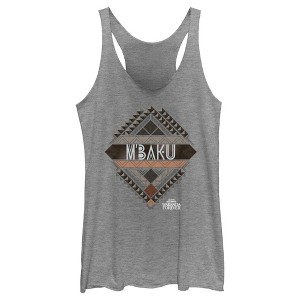 Women's Black Panther: Wakanda Forever M'Baku Ornate Logo Racerback Tank Top - 1 of 3