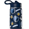NBA Memphis Grizzlies 14oz Kids Stainless Steel Water Bottle With Straw Lid and Flexible Handle - 2 of 4