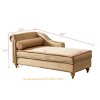 Modern Velvet Chaise Lounge Chair with Storage,Upholstered Recliner with Gold Metal Legs and Pillow for Bedroom or Living Room-The Pop Home - 4 of 4