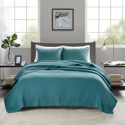 PAGED Full/Queen Coverlet Set Simple Solid Color 3 Piece Bedding Sets, Bed in a Bag with 1 Coverlet and 2 Pillowcases for Bedroom