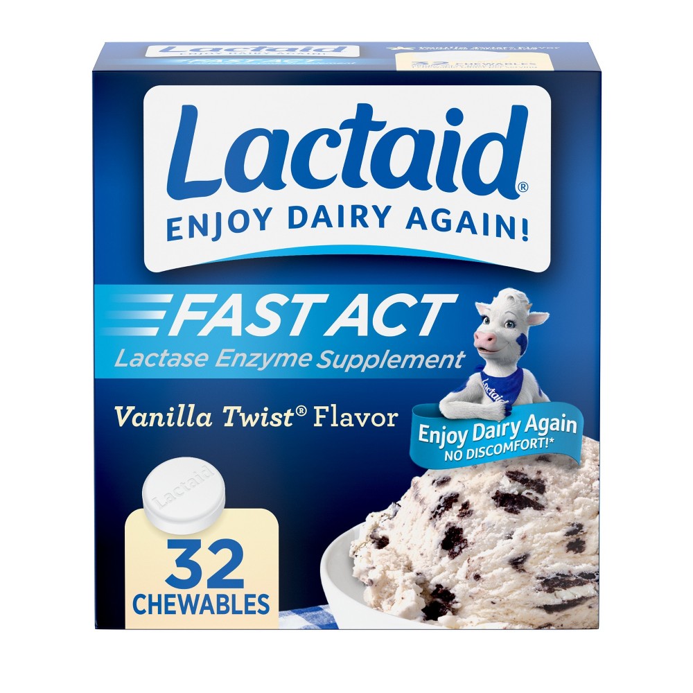 Photos - Vitamins & Minerals Lactaid Fast Act Lactose Relief Chewables - Vanilla - 32pk