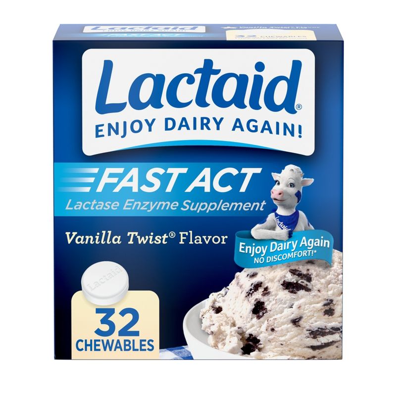 Lactaid Fast Act Lactose Relief Chewables - Vanilla - 32pk, 1 of 9