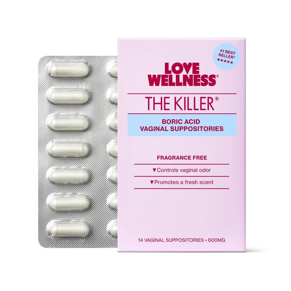 Love Wellness The Killer Boric Acid Suppositories - 14ct