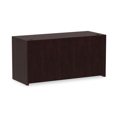 Mahogany Office Credenza with Drawer and Filing Cabinet