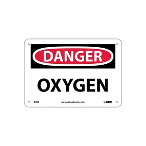 National Marker Oxygen 7X10 .040 Aluminum Danger Sign D98A - 1 of 1