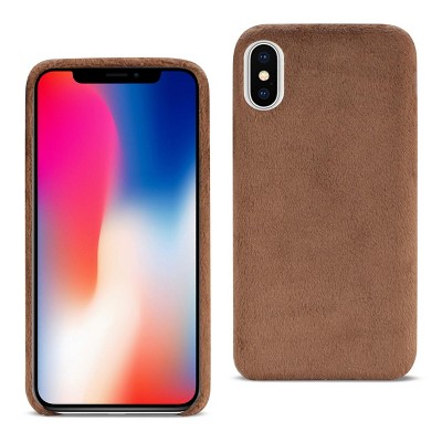 Reiko iPhone X/iPhone XS Fuzzy Fur Soft TPU Case in Brown
