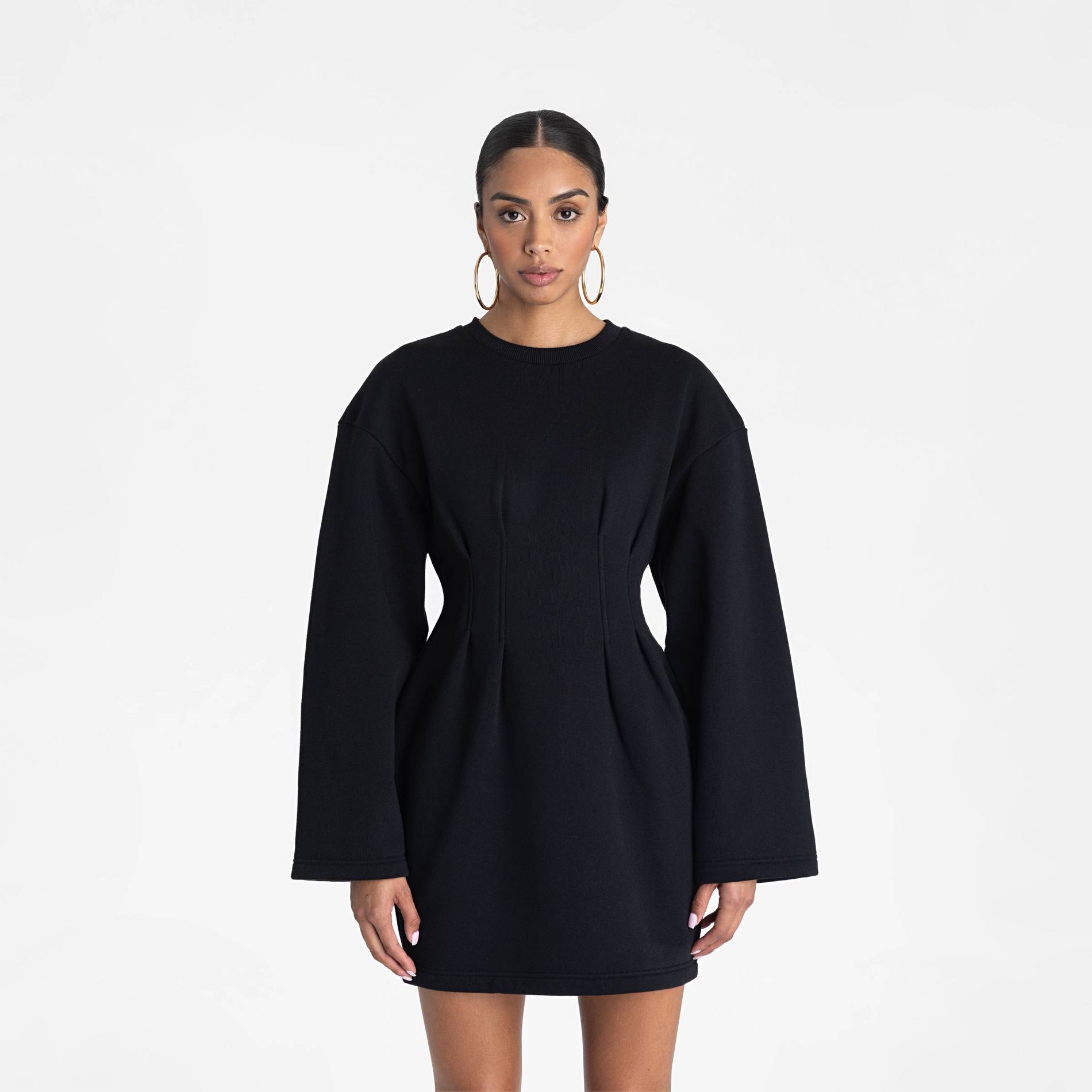 KBB by KAHLANA Women's Long Sleeve 'The Sweatshirt Dress' - Black