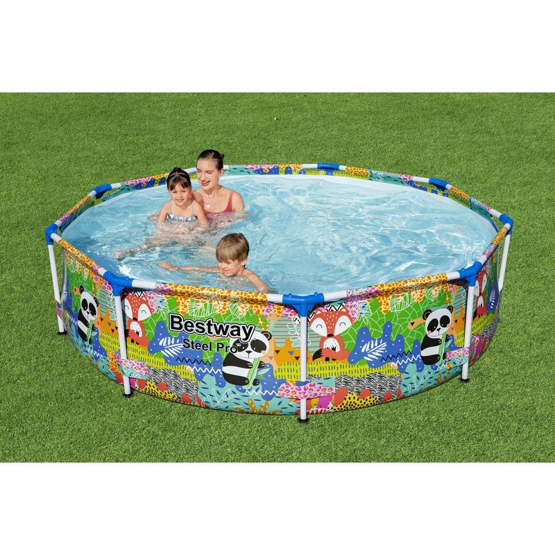Bestway Steel Pro Above Ground Round Outdoor Backyard Swimming Pool, 4 of 8