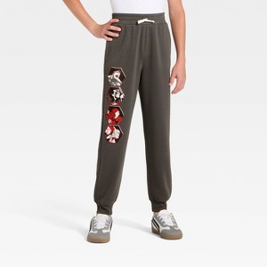 Boys' Marvel Super Heroes Jogger Sweatpants - Charcoal Gray - 1 of 4