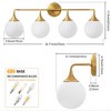 POWLIG 30.71-in 4-Light Gold Dimmable Bathroom Vanity Light with 5.9in Milk Opal Glass Globe Shade - 4 of 4