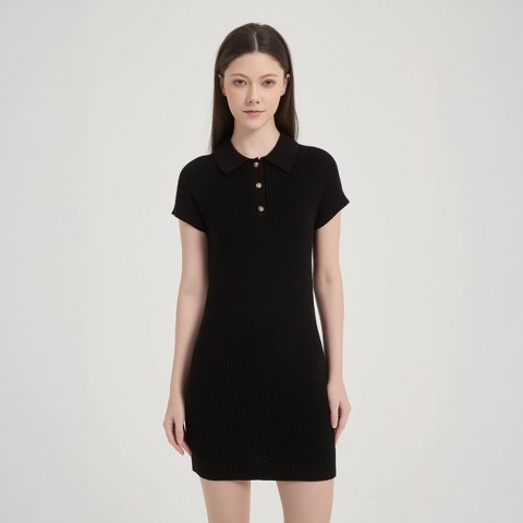 Женские платья A New Day Women's Short Sleeve The Preppy Polo Mini Dress - A New Day™ Black M
