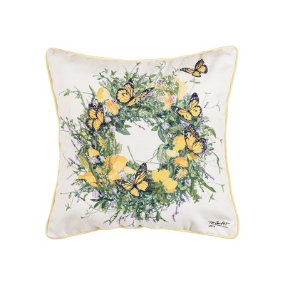 C&F Home 18" x 18" Butterfly Wreath Printed Throw Pillow