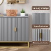 Buffet Cabinet with Storage, Accent Sideboard with Doors, Fluted Credenza Modern Buffet Table, Console Cabinets for Living Room Kitchen Dining Room - 3 of 4