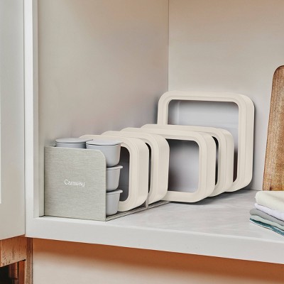 Caraway Cream Contemporary 14-Piece Glass Food Storage Set