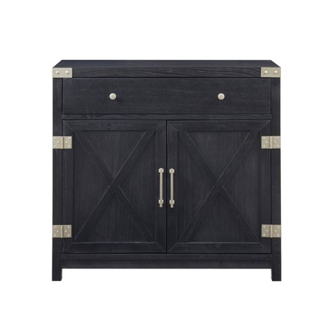 Black accent store cabinet