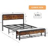 Platform Bed Frame with Headboard & Ottoman Storage Bench, Strong Metal Frame with Safe Rounded Corners, No Box Spring Needed, Black - 2 of 4