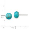 Black Bow Jewelry 8-8.5mm Button Turquoise Sterling Silver Stud Earrings - 4 of 4