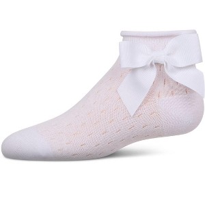 Memoi Girls Pointelle Soft Stretch Cotton Anklet Socks - 1 of 4