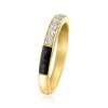 Ross-Simons 0.25 ct. t.w. Lab-Grown Diamond Ring With Black Enamel in 18kt Gold Over Sterling - 3 of 4