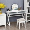 Costway Modern Computer Desk Writing Desk Makeup Vanity Table Storage - 3 of 4