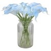 Duovlo 20pcs Calla Lily Bridal Wedding Bouquet Lataex Real Touch Artificial Flower Home Party Decor (Light Blue) - 4 of 4