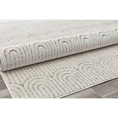 Sandstone Geometric 6' x 9' Stain-Resistant Synthetic Area Rug