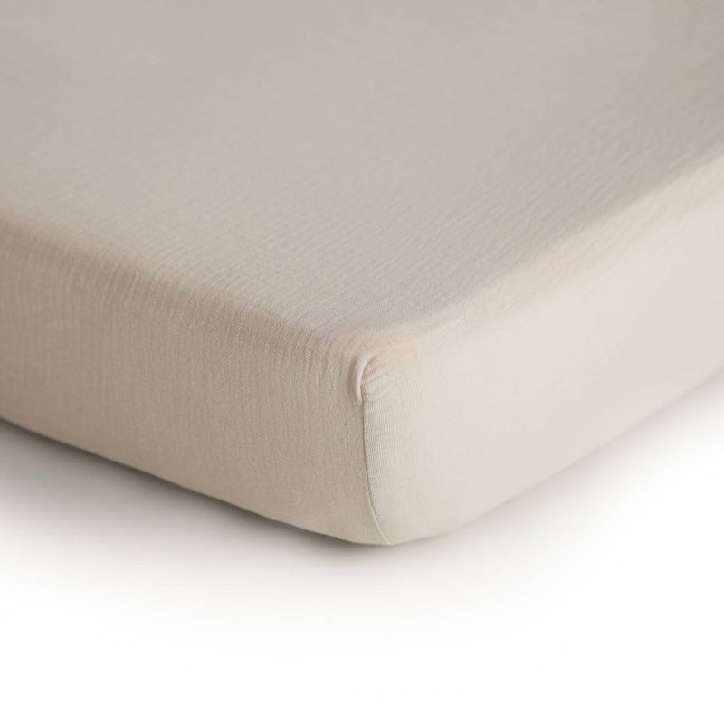 Mushie Extra Soft Muslin Crib Fitted Sheet, 1 of 7